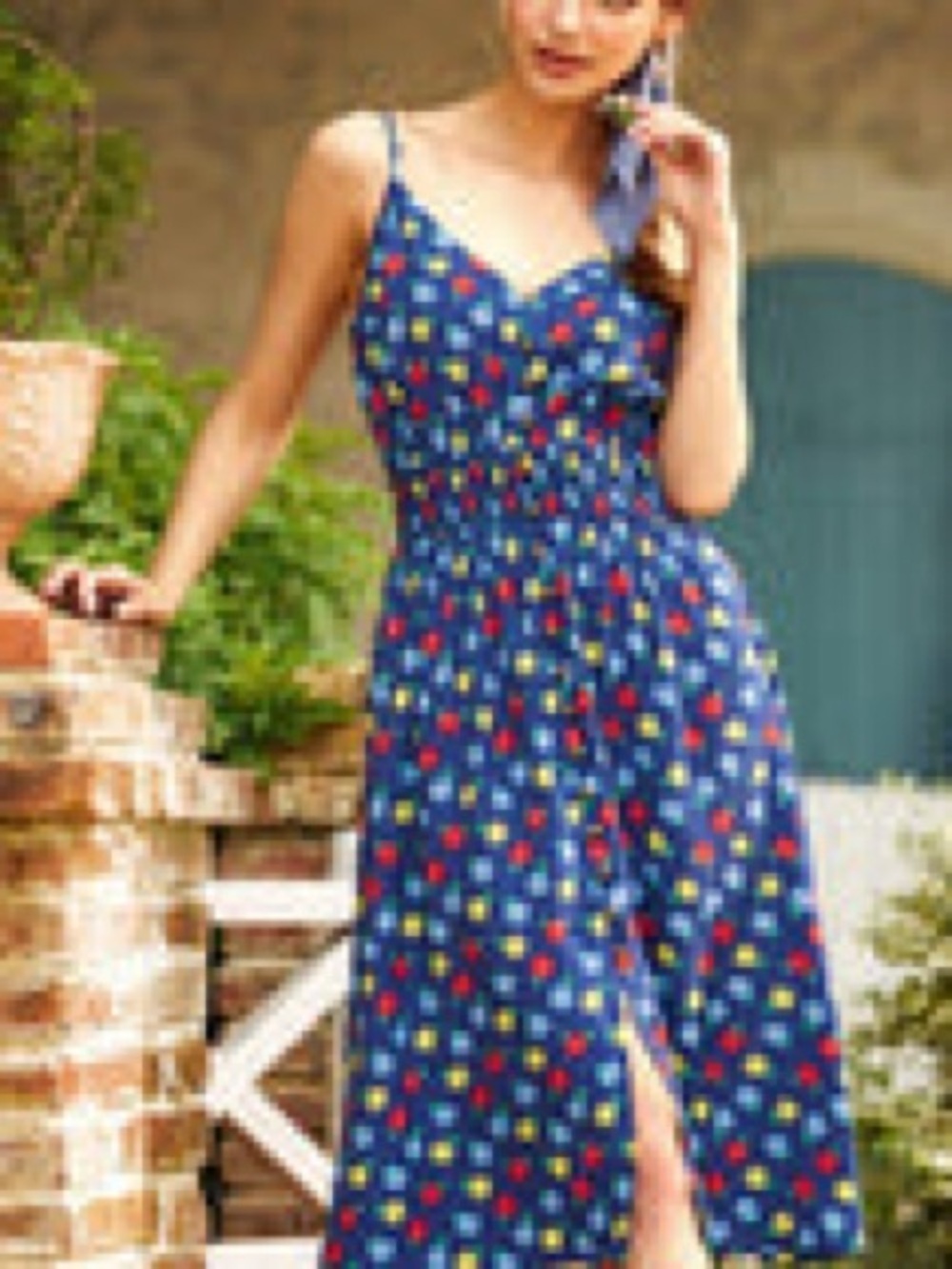 ModCloth Inspired Anytime Sleeveless Dress in Golden Girl Ditsy
